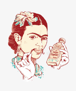 女人长胡子矢量图素材
