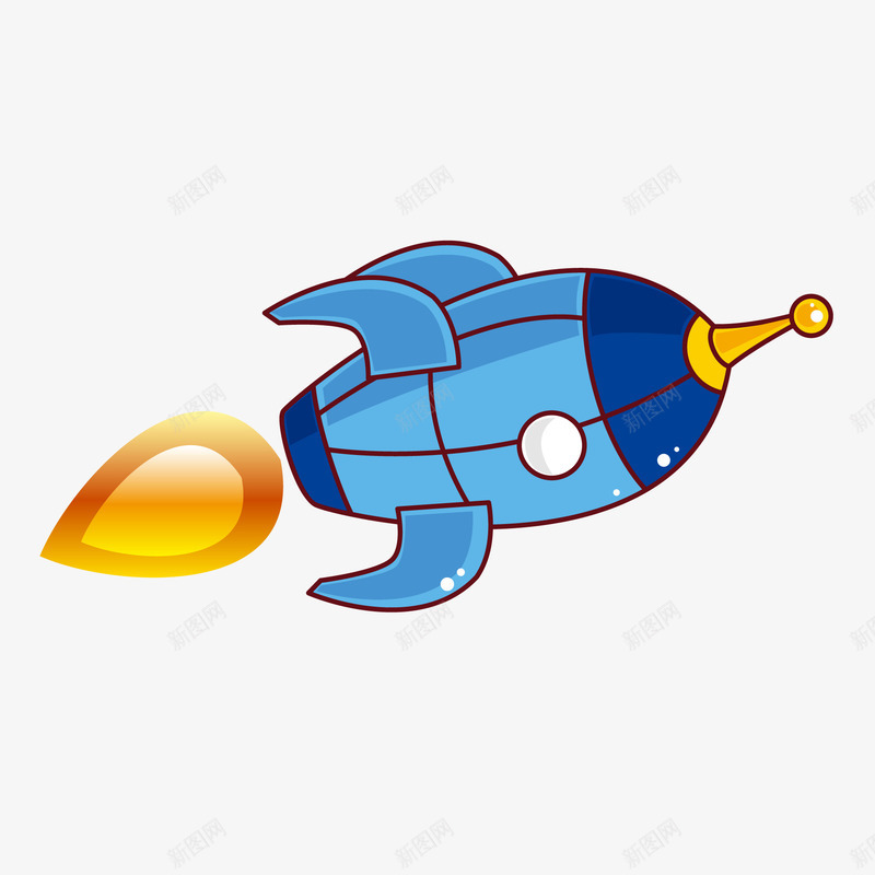 卡通手绘蓝色的火箭矢量图ai免抠素材_88icon https://88icon.com 卡通 太空 宇宙 手绘 探索 火箭设计 蓝色 矢量图