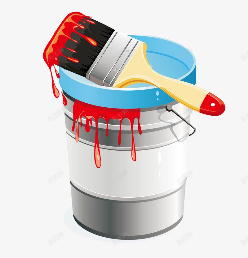 红色油漆桶png免抠素材_88icon https://88icon.com 彩漆 油漆 油漆刷 笔刷 红色