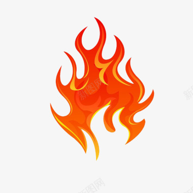卡通火热的火焰图标图标