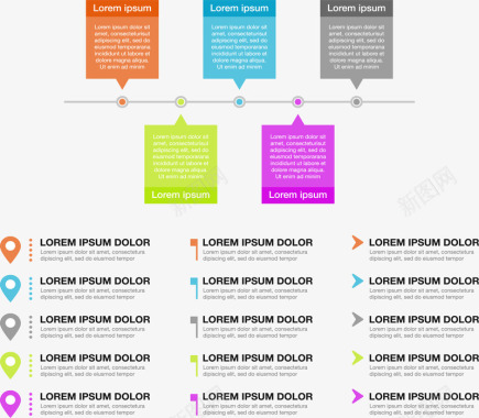 信息介绍图表彩色方块时间轴图标图标
