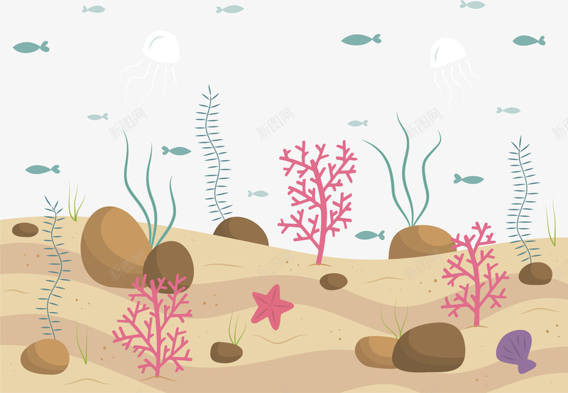 神秘海底海洋生物矢量图ai免抠素材_88icon https://88icon.com 海底 海底世界 海洋 海洋生物 矢量png 美丽海底 矢量图