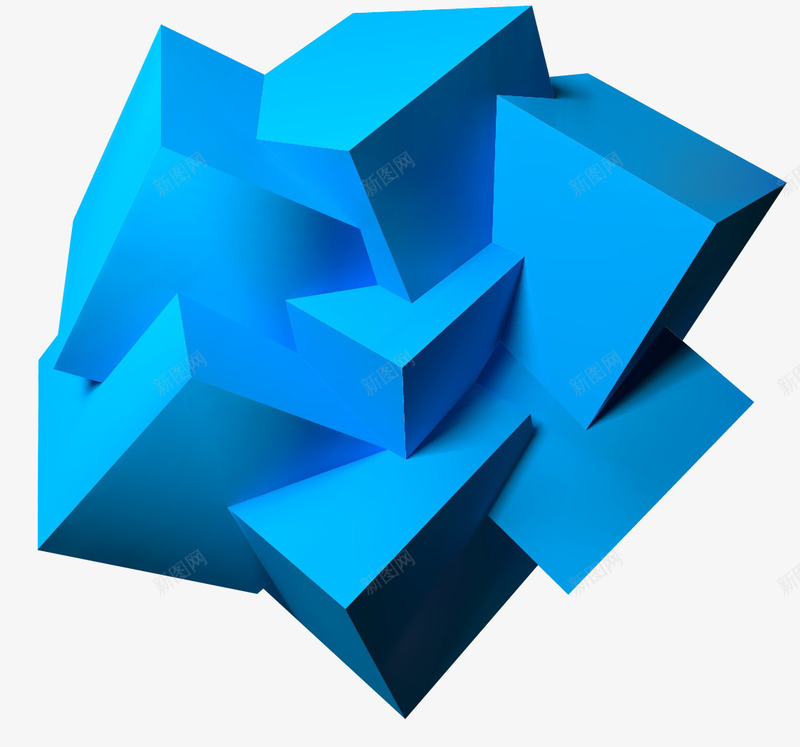 蓝色立体方块矢量图eps免抠素材_88icon https://88icon.com 几何 形状 立体 蓝色 矢量图