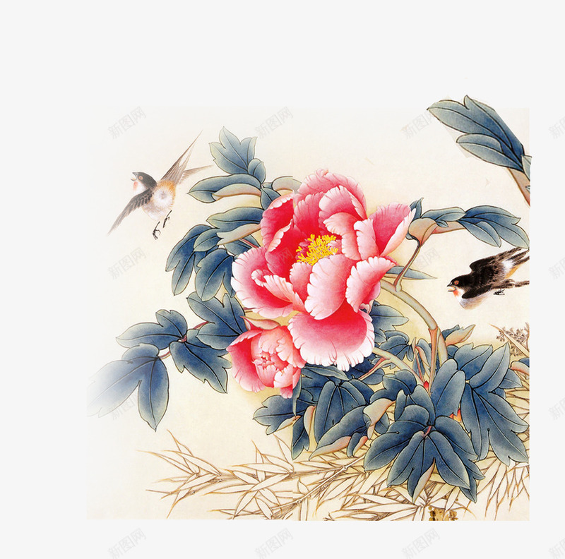 企业文化海报牡丹png免抠素材_88icon https://88icon.com 企业文化 企业文化海报素材 牡丹 花朵 蜻蜓