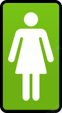 性格女绿色厕所标志图图标图标