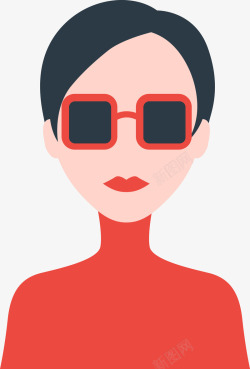 戴眼镜的女人素材