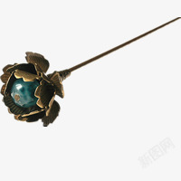 牡丹花铜色簪子素材