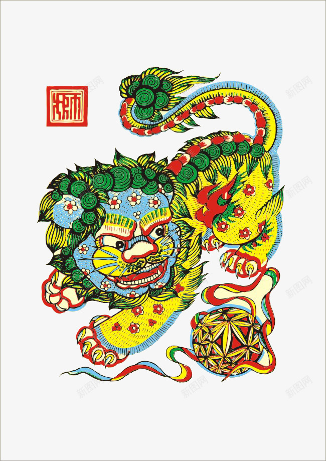 醒狮png免抠素材_88icon https://88icon.com 中国风 传统文化 喜庆 庆祝 舞狮