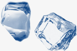 蓝色立体方形冰块素材