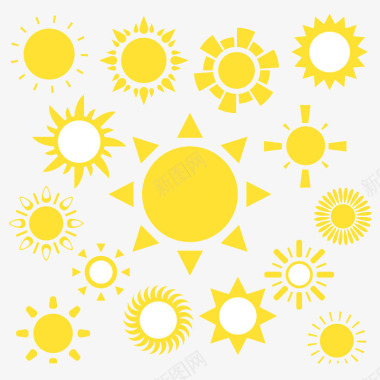 黄色灯泡太阳图标图标