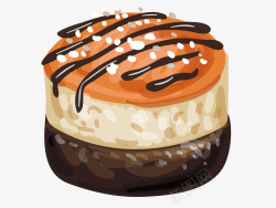 圆形方块好吃的坚果巧克力手绘方块蛋糕圆矢量图高清图片