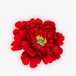 中国风红色牡丹花装饰素材