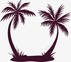 海岛椰子树装饰框矢量图素材