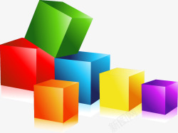 抽象彩色几何方块矢量图素材