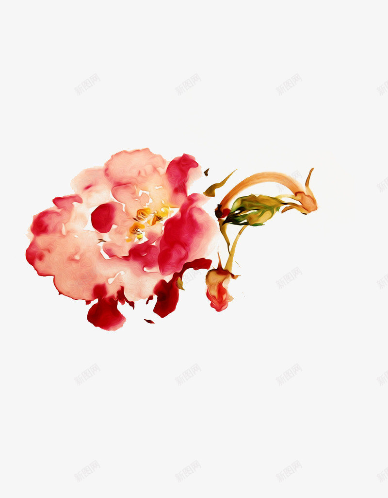 牡丹花png免抠素材_88icon https://88icon.com 水墨画 油画 牡丹花 花瓣