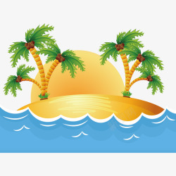 海边的椰子树矢量图素材