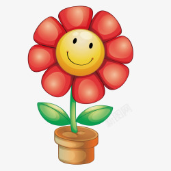 一盆可爱的向阳花素材