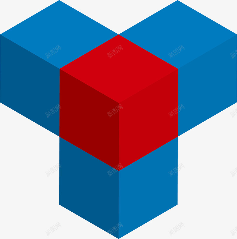 蓝色立体方块png免抠素材_88icon https://88icon.com 几何方块 清新方块 简约图案 蓝色方块 装饰图案
