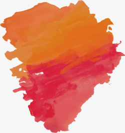 橘红色水彩涂鸦笔刷矢量图素材