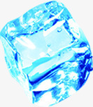 透明冰块清爽蓝色夏天素材