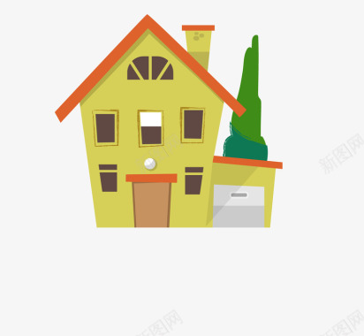 简约立体房子卡通房屋装饰插画广告扁平化图标图标