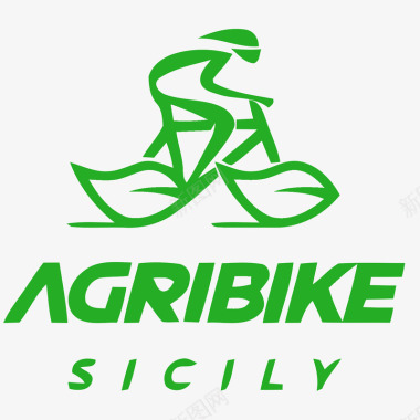 logo标识绿色骑车logo矢量图图标图标