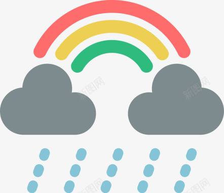 彩色时间轴雨后彩虹图标图标