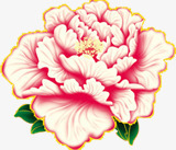 手绘粉色牡丹花朵素材