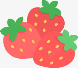 新鲜时蔬卡通草莓西瓜装饰高清图片