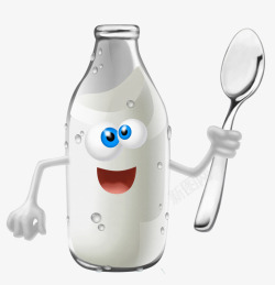 创意牛奶瓶子素材