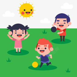 开心的孩子们孩子们在公园里玩高清图片