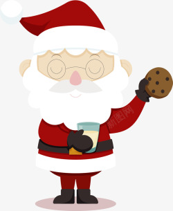 吃饼干的圣诞老人矢量图素材