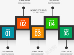 方块彩色信息图表素材