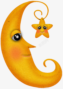 手绘月亮星星素材