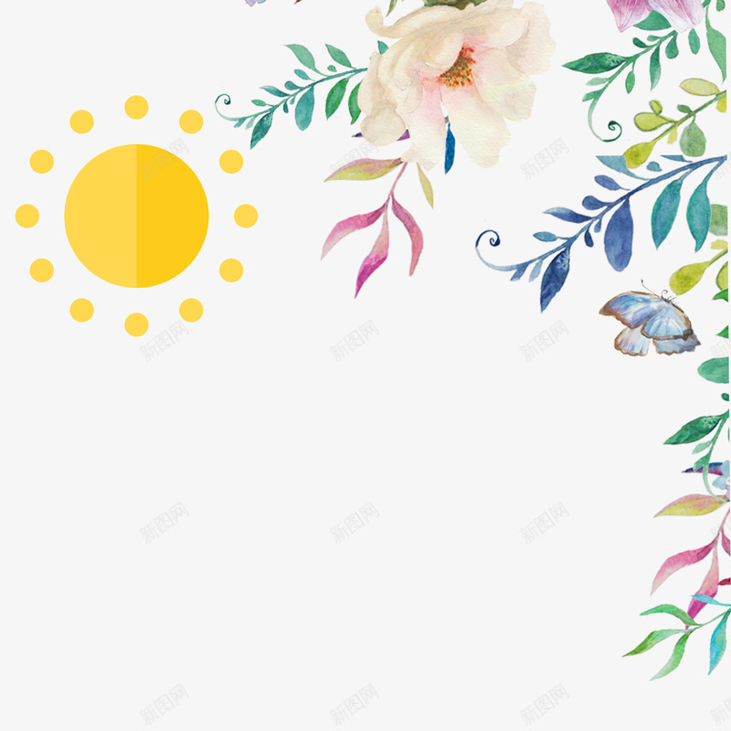 手绘女装花朵png免抠素材_88icon https://88icon.com 太阳 女装元素 女装海报元素 手绘 手绘女装花朵 花