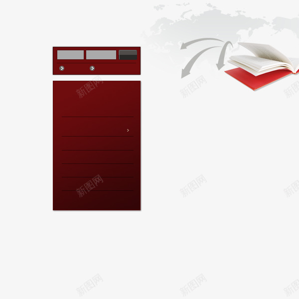 网页侧边导航png免抠素材_88icon https://88icon.com 书本 导航 简约 红色