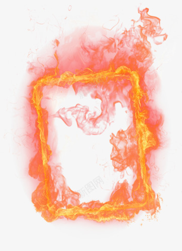 手绘黄红色火焰方块png免抠素材_88icon https://88icon.com 方块 火焰 红色