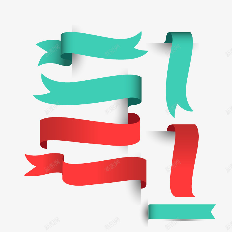 彩色彩带png免抠素材_88icon https://88icon.com 庆祝 立体 节日 装饰