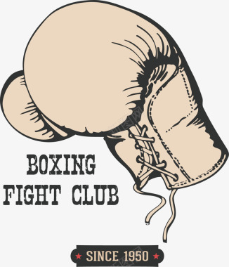 俱乐部手绘拳击手套拳击标识图标图标