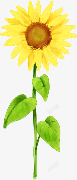 黄色卡通太阳花花朵素材