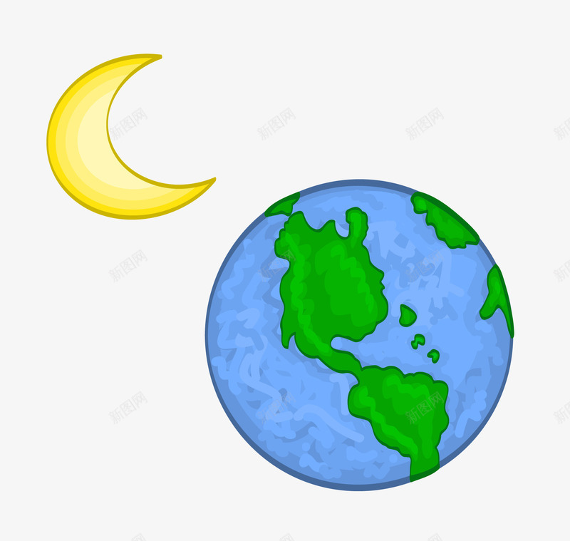 月亮地球矢量图eps免抠素材_88icon https://88icon.com 地球 天体 月亮 矢量素材 矢量图