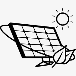 太阳能技术生态的太阳能电池板在阳光图标高清图片