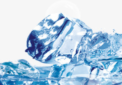 蓝色透明冰块海报素材