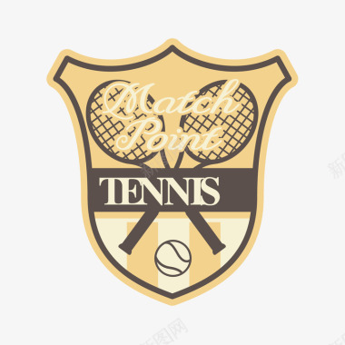 复古网球运动图标图标