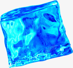 深蓝色透明正方形冰块奥运会素材