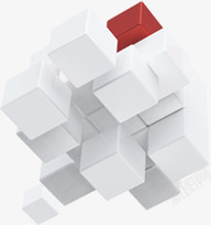 立体白色方块装饰素材