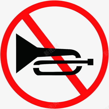 卡通禁止鸣喇叭的图标图标