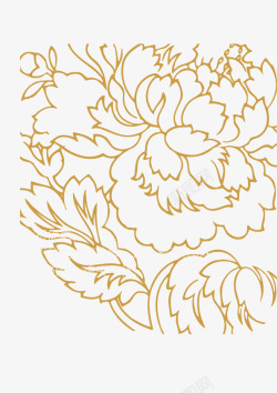 手绘的牡丹花素材