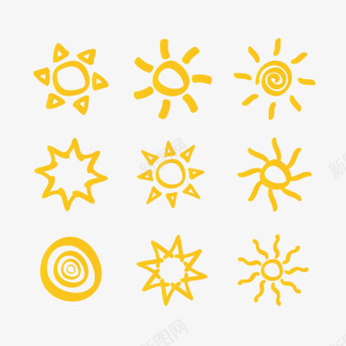卡通简笔太阳太阳图标图标
