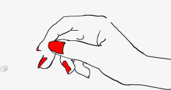 卡通女人的手红色指甲素材